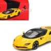 Ferrari SF90 Giallo Modena Yellow with Black Top 1/64 Diecast Model Car by BBR