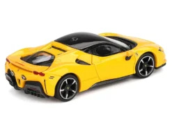 Ferrari SF90 Giallo Modena Yellow with Black Top 1/64 Diecast Model Car by BBR