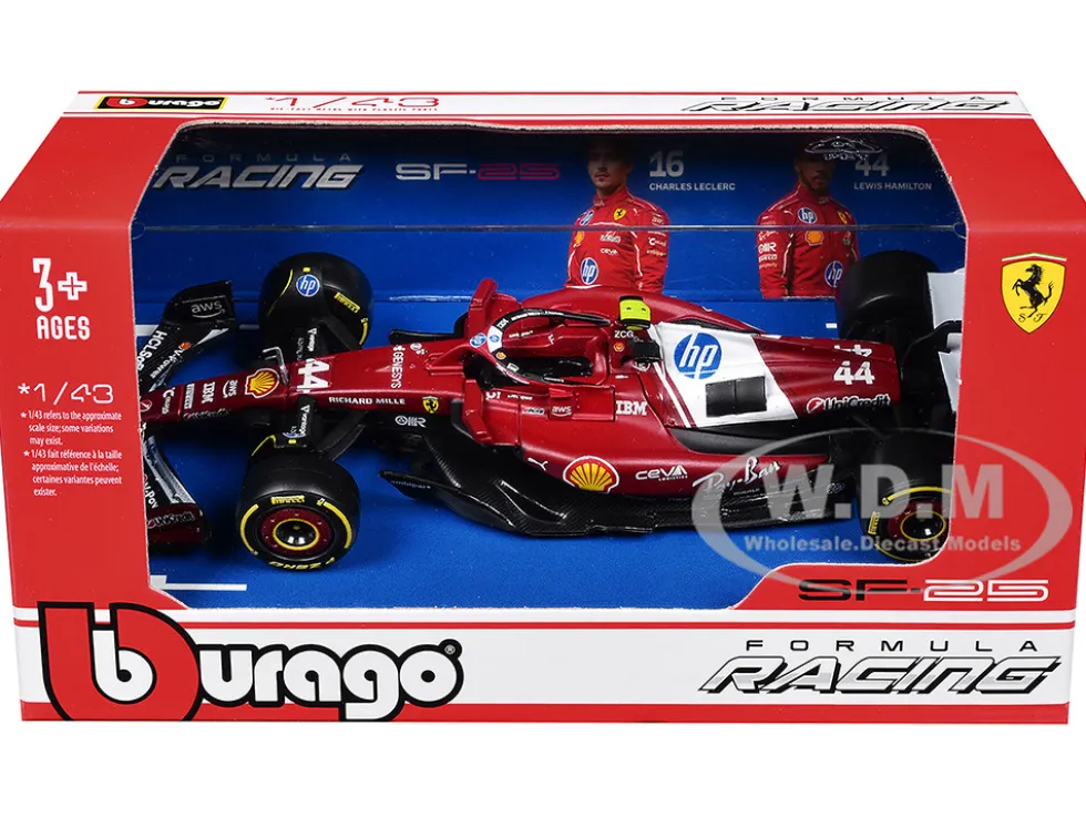 Ferrari SF-25 #44 Lewis Hamilton Formula One F1 "World Championship" (2025) 1/43 Diecast Model Car by Bburago