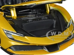 Ferrari SF90 Spider Gold Metallic Race + Play Series 1/18 Diecast Model Car Bburago 16016gld