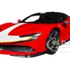 Ferrari SF90 Stradale Assetto Fiorano Red with White Stripes Signature Series 1/18 Diecast Model Car Bburago 16911r