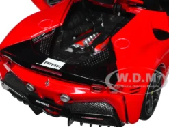 Ferrari SF90 Stradale Assetto Fiorano Red with White Stripes Signature Series 1/18 Diecast Model Car Bburago 16911r