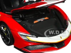 Ferrari SF90 Stradale Assetto Fiorano Red with White Stripes Signature Series 1/18 Diecast Model Car Bburago 16911r