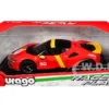 Ferrari SF90 Stradale Assetto Fiorano #50 Red with Black Top and Yellow Stripes "Race + Play" Series 1/18 Diecast Model Car by Bburago