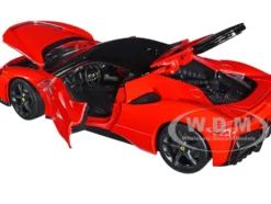 Ferrari SF90 Stradale Red Black Top Race + Play Series 1/18 Diecast Model Car Bburago 16015