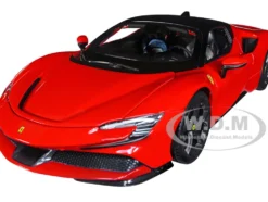 Ferrari SF90 Stradale Red Black Top Race + Play Series 1/18 Diecast Model Car Bburago 16015