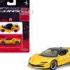 Ferrari SF90 Stradale Yellow with Black Top "Speed Icons" Series 1/64 Diecast Model Car by Maisto