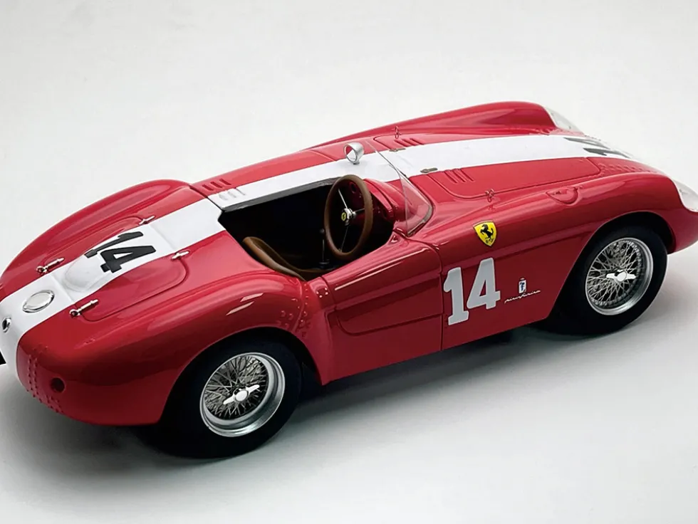 Ferrari 500/735 Sport #14 Mike Hawthorn - Umberto Maglioli "Scuderia Ferrari" Winner "GP Supercortemaggiore Monza" (1954) "Mythos Series" with Display Case Limited Edition to 70 pieces Worldwide 1/18 Model Car by Tecnomodel
