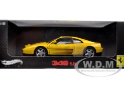 1989 Ferrari 348 TB Yellow Elite Edition 1/18 Diecast Car Model Hot Wheels V7437