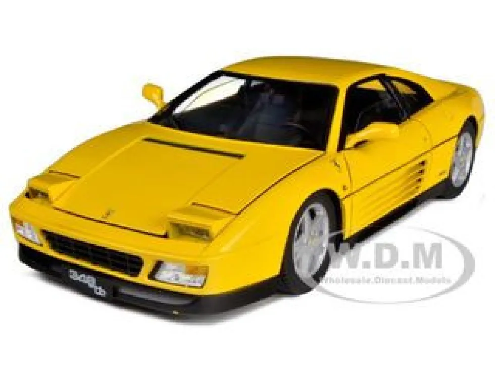 1989 Ferrari 348 TB Yellow Elite Edition 1/18 Diecast Car Model Hot Wheels V7437