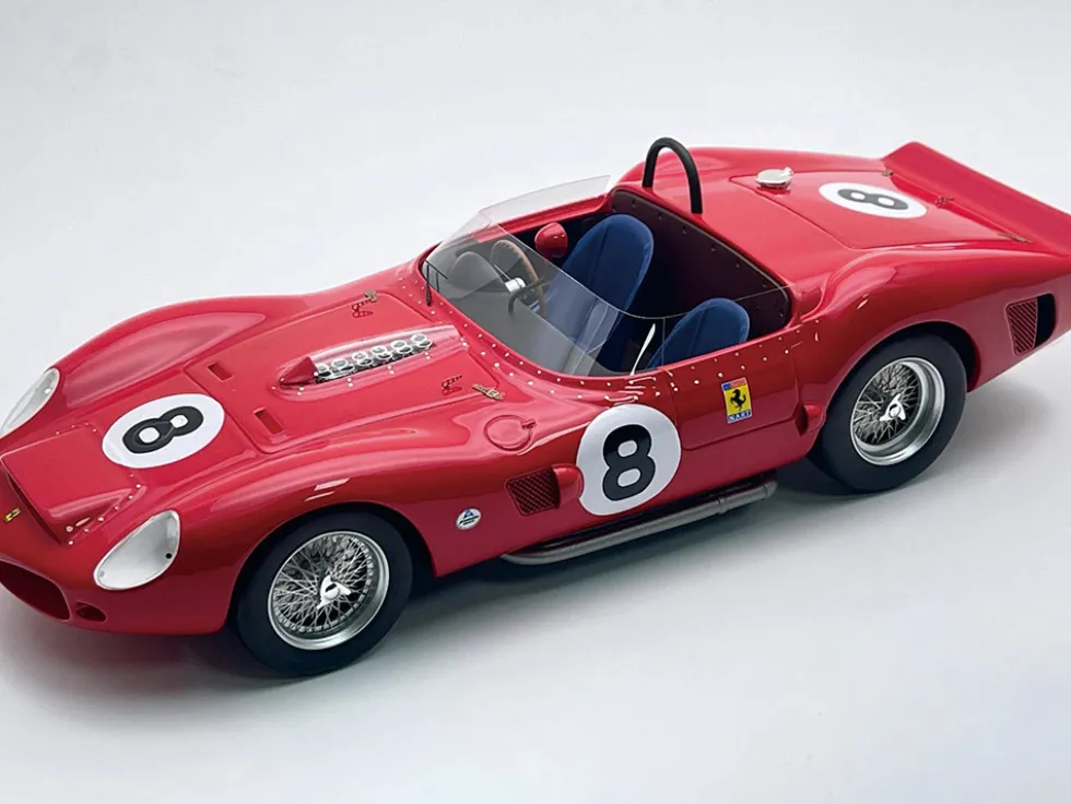 Ferrari 330 TRI-LM #8 Pedro Rodriguez Winner "Bridgehampton 400 Kilometres" (1962) "Mythos Series" with Display Case Limited Edition to 45 pieces Worldwide 1/18 Model Car by Tecnomodel