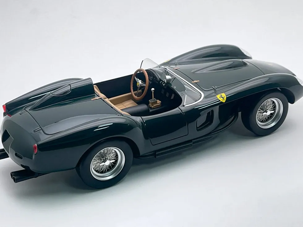 1958 Ferrari 250 TR Pontoon-Fender "Street Version" Green "Mythos Series" with Display Case Limited Edition to 30 pieces Worldwide 1/18 Model Car by Tecnomodel