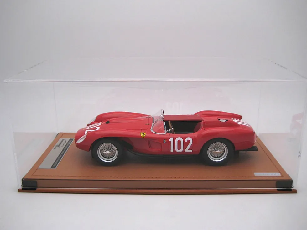 Ferrari 250 TR Pontoon-Fender #102 Wolfgang von Trips - Mike Hawthorn "Scuderia Ferrari" 3rd Place "Targa Florio" (1958) "Mythos Series" with Display Case Limited Edition to 50 pieces Worldwide 1/18 Model Car by Tecnomodel