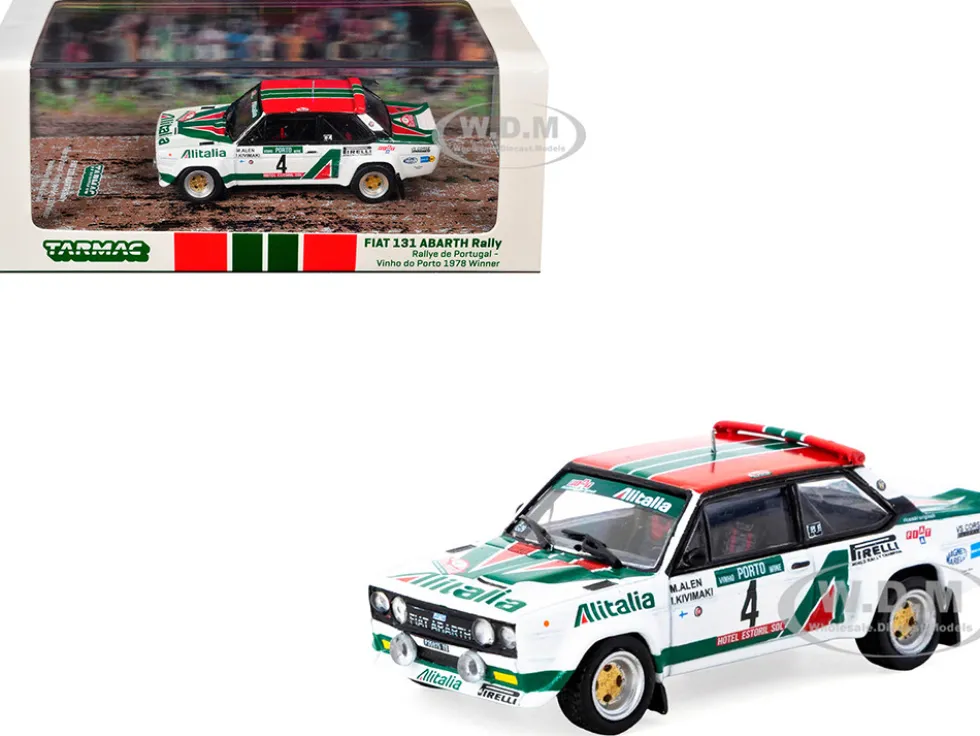 FIAT 131 ABARTH Rally #4 Markku Alen - Ilkka Kivimaki Winner "Rallye de Portugal - Vinho do Porto" (1978) "Hobby64" Series 1/64 Diecast Model Car by Tarmac Works