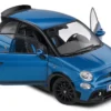 2022 Fiat 695 Abarth "Tributo 131 Rally" Podium Blue Metallic with Black Side Stripes 1/18 Diecast Model Car by Solido