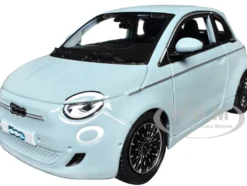 2023 Fiat 500e Light Blue 1/24 Diecast Model Car by Bburago