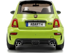 2023 Fiat F595 Abarth Verde Adrenalina Green with Black Top and Stripes 1/18 Diecast Model Car by Solido