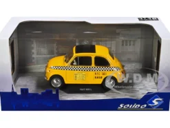 1965 Fiat 500 L NYC Taxi New York City Yellow 1/18 Diecast Model Car Solido S1801407