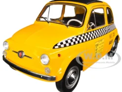 1965 Fiat 500 L NYC Taxi New York City Yellow 1/18 Diecast Model Car Solido S1801407
