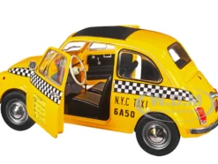 1965 Fiat 500 L NYC Taxi New York City Yellow 1/18 Diecast Model Car Solido S1801407