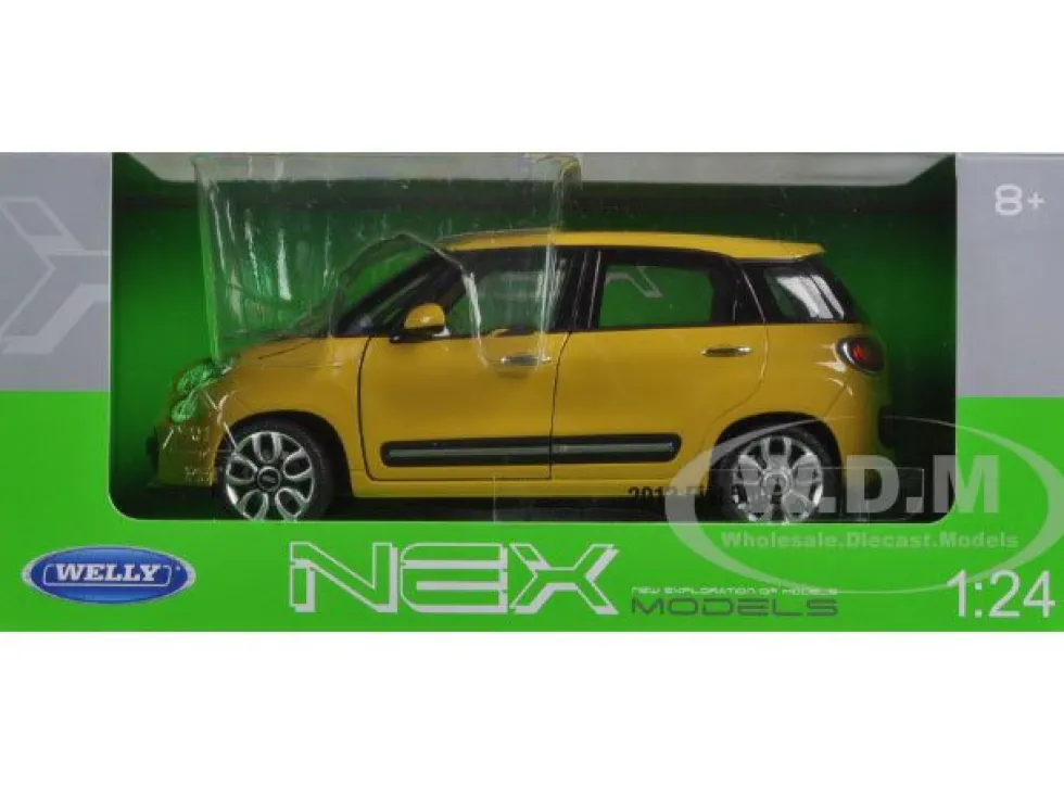 2013 Fiat 500L Yellow 1/24 Diecast Car Model Welly 24038
