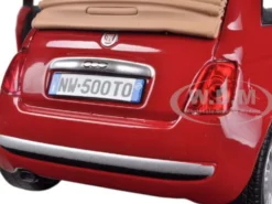 Fiat 500 Nuova Cabrio Red 1/24 Diecast Model Car Motormax 73374