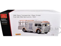 Fiat 642 RN2 Bartoletti Car Transporter Raw Metal Clear Finish Limited Edition to 500 pieces Worldwide 1/18 Diecast Model Car by CMC