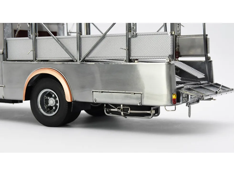 Fiat 642 RN2 Bartoletti Car Transporter Raw Metal Clear Finish Limited Edition to 500 pieces Worldwide 1/18 Diecast Model Car by CMC