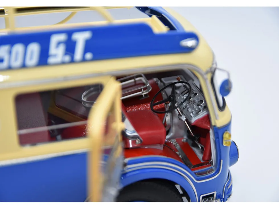 Fiat 642 RN2 Bartoletti Car Transporter "Maserati Racing" Blue and Cream 1/18 Diecast Model Car by CMC