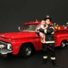 Firefighter Saving Life with Baby Figurine Figure For 1:18 Models American Diorama 77460