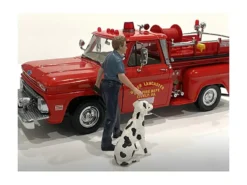 Firefighters Fire Dog Training Figures Trainer Dog 1/24 Scale Models American Diorama 76420