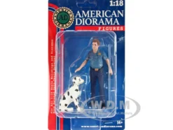 Firefighters Fire Dog Training Figures Trainer Dog 1/18 Scale Models American Diorama 76320