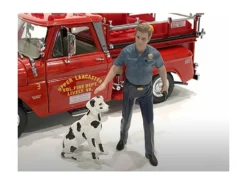 Firefighters Fire Dog Training Figures Trainer Dog 1/18 Scale Models American Diorama 76320