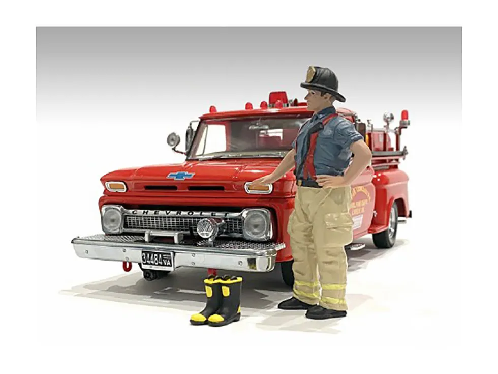 Firefighters Getting Ready Figure Boots Accessory 1/18 Scale Models American Diorama 76319