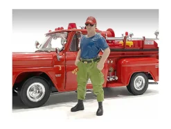Firefighters 6 piece Figure Set 4 Males 1 Dog 1 Accessory 1/18 Scale Models American Diorama 76318-76319-76320-76321