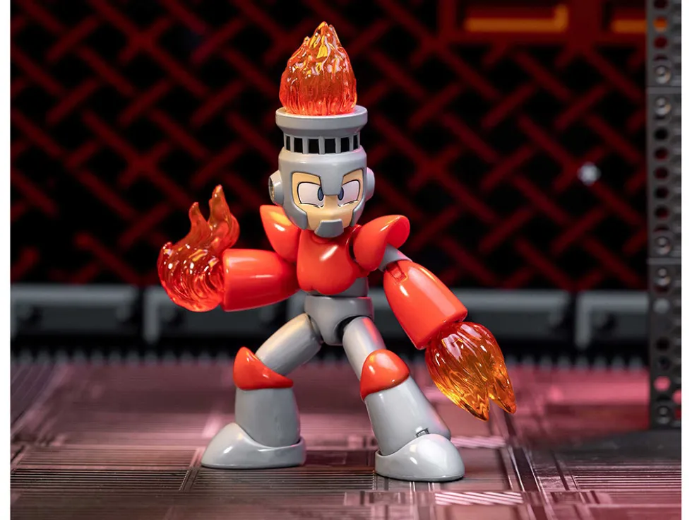 Fire Man 5 5 Moveable Figure with Accessories and Alternate Head and Hands Mega Man 1987 Video Game model Jada 34222