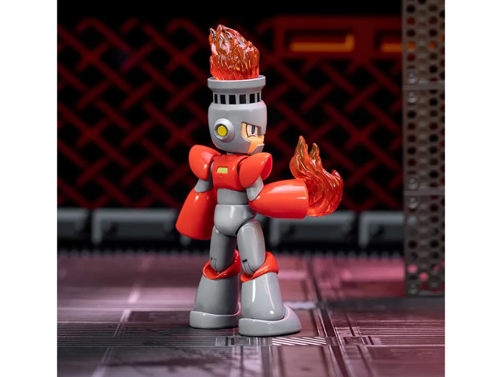 Fire Man 5 5 Moveable Figure with Accessories and Alternate Head and Hands Mega Man 1987 Video Game model Jada 34222