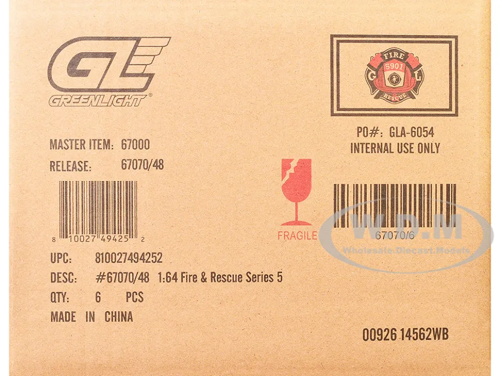 Fire & Rescue Series #5 Set of 6 Cars 1/64 Diecast Model Cars by Greenlight
