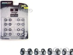 First Generation 1981 93 Dodge Trucks Wheels and Tires Multipack Set of 24 pieces Wheel & Tire Packs Series 8 1/64 Greenlight 16190A