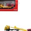 Flatbed Tow Truck "ADAC" Yellow and BMW Z4 Convertible Red Set of 2 pieces 1/87 (HO) Plastic Model Cars by Promotex