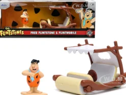 Flintmobile Fred Flintstone Diecast Figurine The Flintstones Hollywood Rides Series 1/32 Diecast Model Car Jada 33382