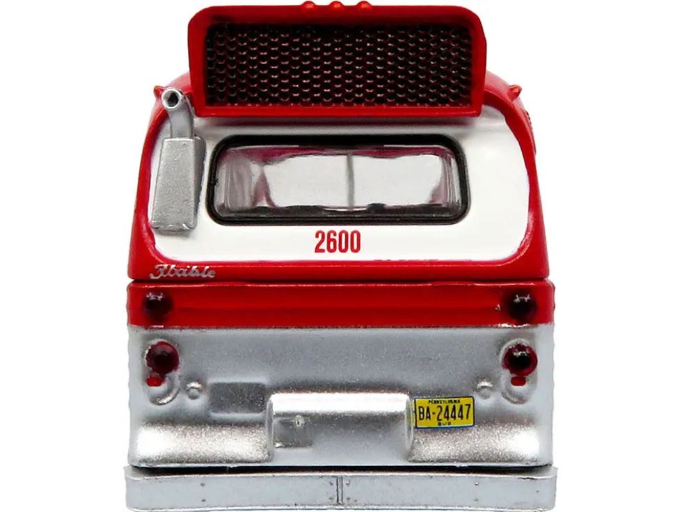 Flxible 53102 New Look Transit Bus "Pittsburgh Area Transit" Red and White "Vintage Bus & Motorcoach Collection" Limited Edition 1/87 (HO) Diecast Model by Iconic Replicas