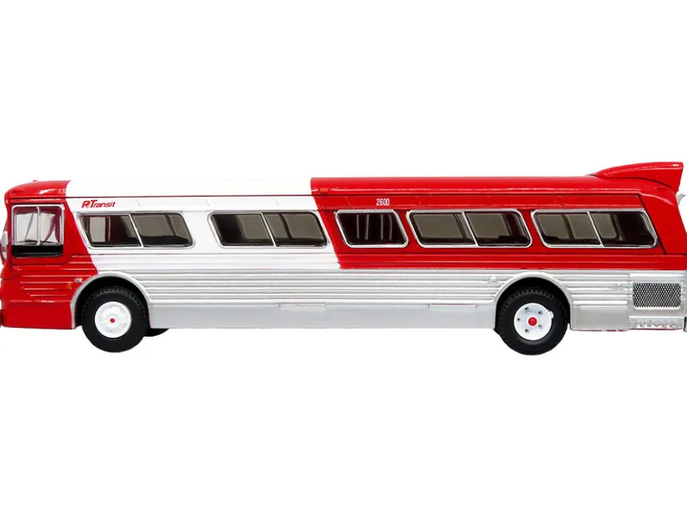 Flxible 53102 New Look Transit Bus "Pittsburgh Area Transit" Red and White "Vintage Bus & Motorcoach Collection" Limited Edition 1/87 (HO) Diecast Model by Iconic Replicas