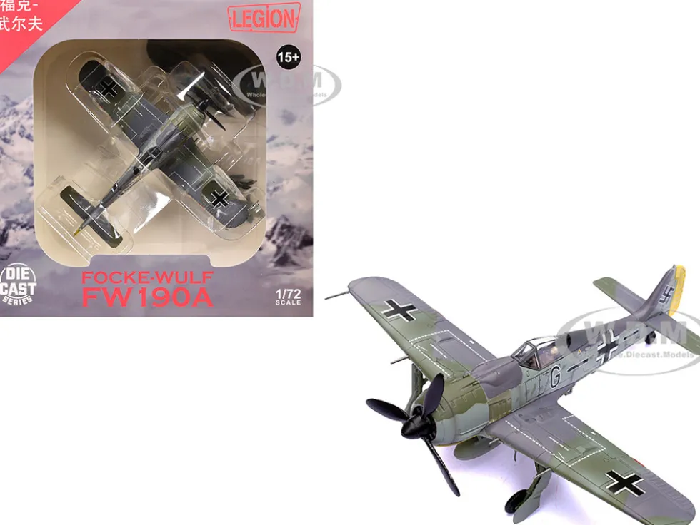 Focke-Wulf Fw 190A Aircraft "14-Victory Ace Hauptmann Wilhelm Gath, Stab/JG 26 Schlageter, France" (1942) German Luftwaffe 1/72 Diecast Model Airplane by Legion