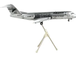 Fokker F70 Commercial Aircraft Alliance Airlines 100 Years First Flight from England Silver Metallic Gemini 200 Series 1/200 Diecast Model Airplane GeminiJets G2UTY988