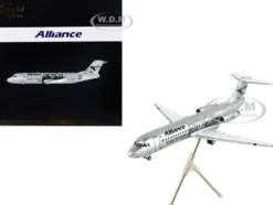 Fokker F70 Commercial Aircraft Alliance Airlines 100 Years First Flight from England Silver Metallic Gemini 200 Series 1/200 Diecast Model Airplane GeminiJets G2UTY988