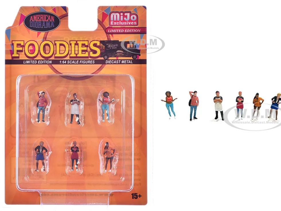 Foodies 6 piece Diecast Figure Set (6 Figures) Limited Edition for 1/64 Scale Models by American Diorama