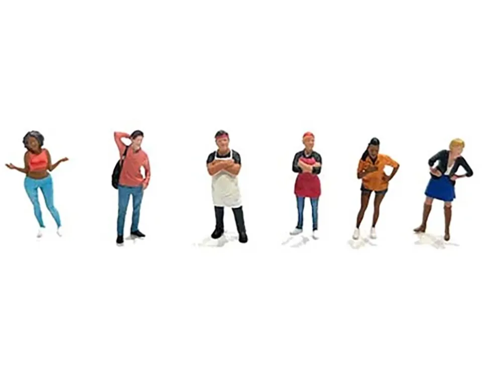 Foodies 6 piece Diecast Figure Set (6 Figures) Limited Edition for 1/64 Scale Models by American Diorama