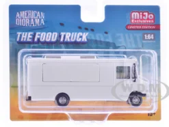 Food Truck Plain White with Graphics 1/64 Diecast Model by American Diorama