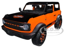 2021 Ford Bronco Badlands Orange Black Harley Davidson H-D Custom Series 1/24 Diecast Car Model Maisto 32272or